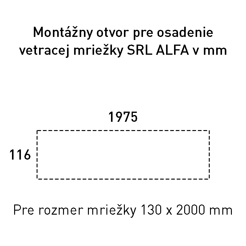 SRL - ALFA vetracia mriežka 130 x 2000 mm detail 3