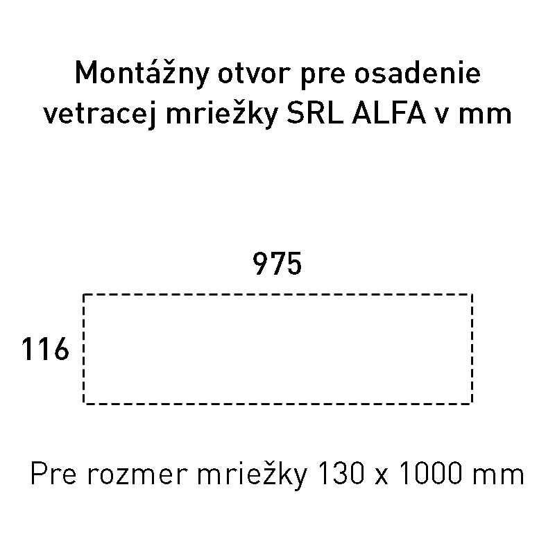 SRL - ALFA vetracia mriežka 130 x 1000 mm detail 3