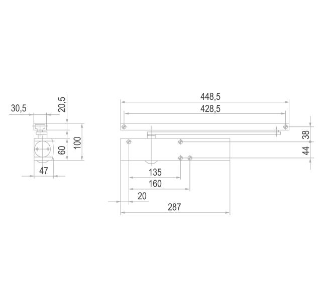 GZ - TS 5000 EC LINE Samozatvárač s klznou lištou detail 2