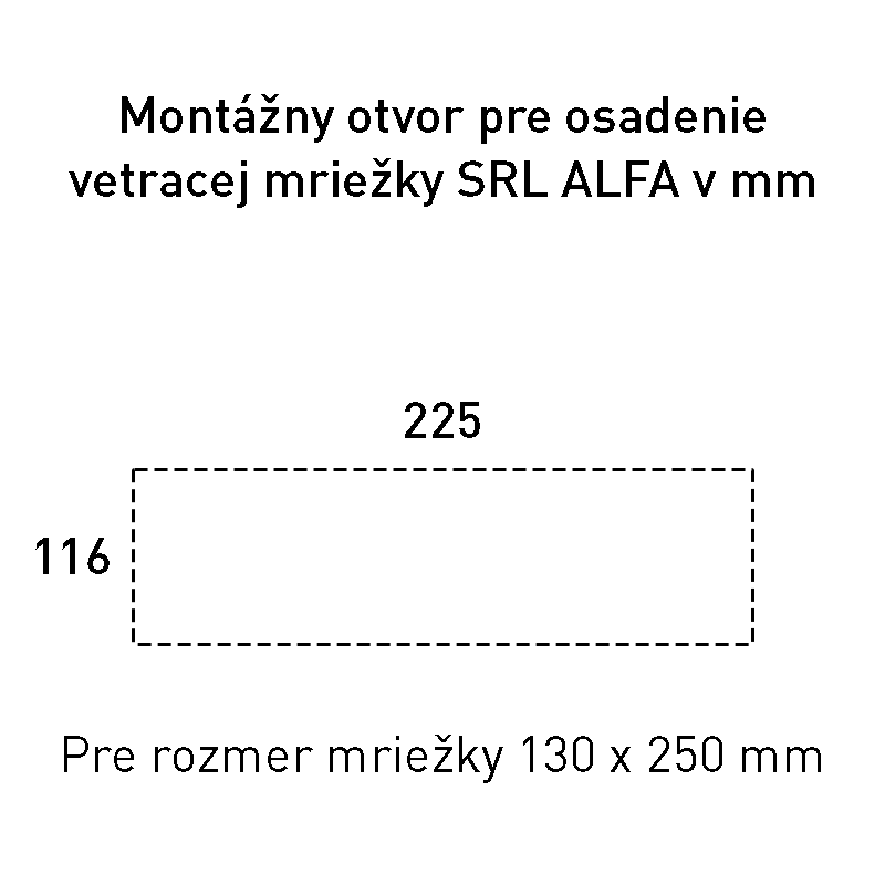 SRL - ALFA vetracia mriežka 130 x 250 mm detail 3