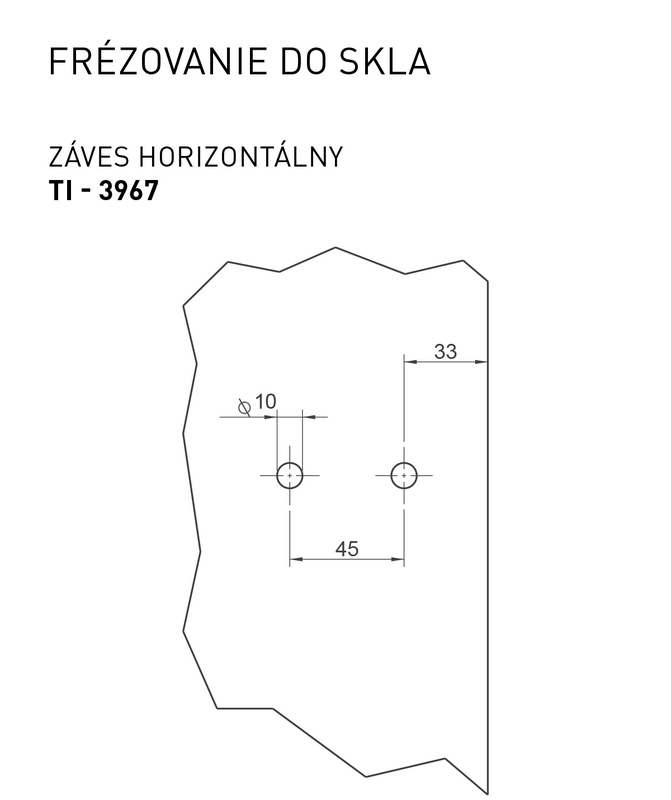 TI - Pánt na sklo horizontálny detail 4