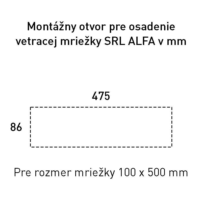 SRL - ALFA vetracia mriežka 100 x 500 mm detail 3