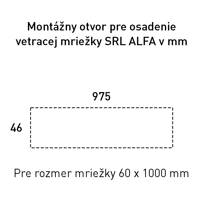 SRL - ALFA vetracia mriežka 60 x 1000 mm detail 3