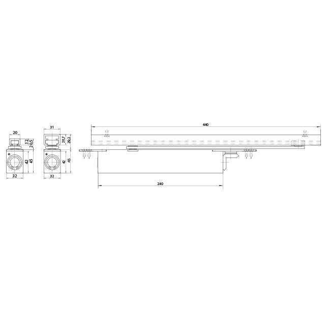 GZ - BOXER 3-6 Integrovaný samozatvárač s klznou lištou detail 2