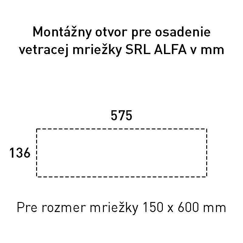 SRL - ALFA vetracia mriežka 150 x 600 mm detail 3