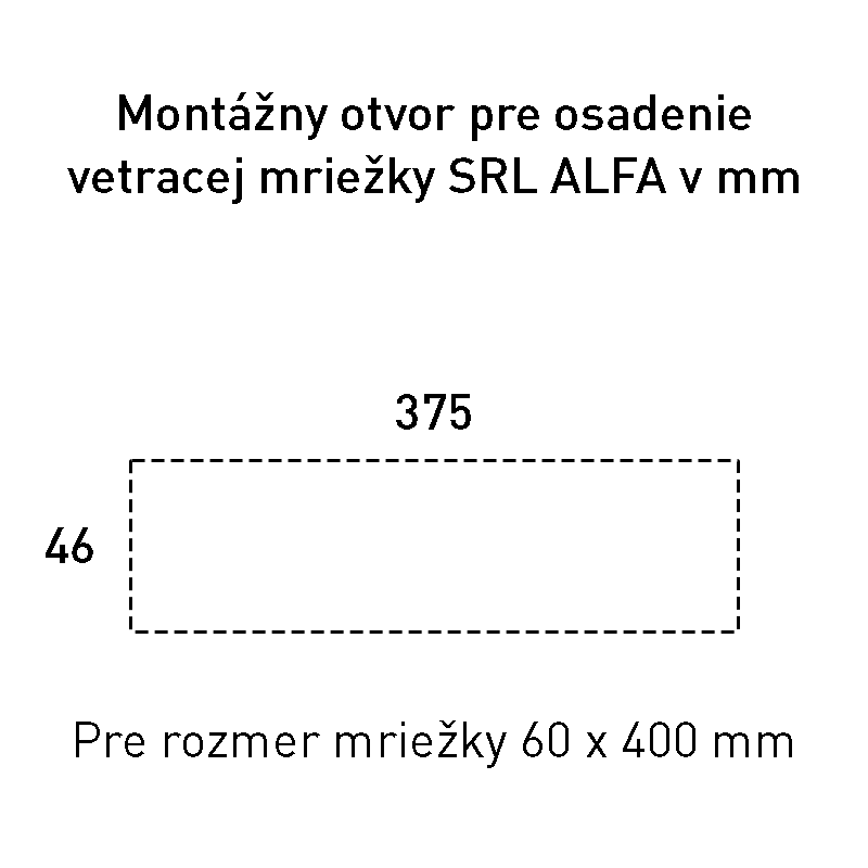 SRL - ALFA vetracia mriežka 60 x 400 mm detail 3