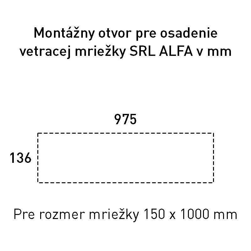 SRL - ALFA vetracia mriežka 150 x 1000 mm detail 3